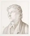 Hugo Bürkner, Portrait des Julius Schnorr von Carolsfeld, 1860, Kupferstich in Braun nach einer Federzeichnung von Schnorr von Carolsfeld aus dem Jahr 1821