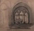 Hermann Sondermann, Erfurt, 1853, Bleistiftzeichnung, laviert, auf bräunlichem Papier