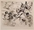 Lovis Corinth, eine Vision, 1923, Kaltnadelradierung auf chamoisfarbenem "Van Gelder Zonen"-Bütten