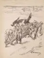 Max Liebermann, Gruppe von Verwundeten, Um 1915, Lithographie