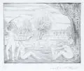 Alfred Partikel, Frauen und Kind am Ufer, 1920, Radierung auf "Zanders"- Bütten