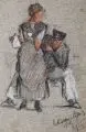 Georg Richter-Lößnitz, Konvolut von fünf Zeichnungen. 1909- 1922