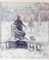 Bertha Schrader, Der Zwinger in Dresden, Vor 1920, Farbholzschnitt auf Bütten