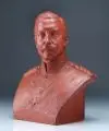 Ludwig Manzel, Büste Kaiser Wilhelms II. Ludwig Manzel für die Kaiserliche Majolikamanufaktur Cadinen. 1. H. 20. Jh, Majolika, brauner Scherben