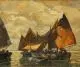 Ludwig Karl Franz Dill, Schiffsgruppe bei S. Pietro. Wohl um 1885, Öl auf Malpappe
