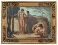 Ludwig von Hofmann, Badende Knaben, Um 1912, Farbige Pastellkreide auf grauem Papier