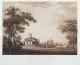 Christian Haldenwang, Das Wohnhaus in dem Erbprinzen Garten zu Carlsruhe, Um 1805, Aquatinta in Braun nach einer Zeichnung von Medicus