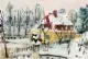 Erhard Hippold, Radebeuler Haus im Winter. Ohne Jahr