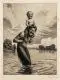 Georg Jahn, Satyr mit seinem Sohn, 1902, Kaltnadelradierung mit Plattenton auf chamoisfarbenem Papier