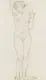 Hans Unger, Stehender weiblicher Akt mit erhobenem Arm