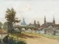 Rudolf Poeschmann, Dresden v[om]. Königsufer, Wohl 1920, Öl auf Leinwand