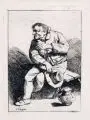 Cornelis Bega, Sitzender Mann, den Hut in der Hand, Radierung
