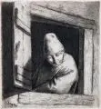Cornelis Bega, Der Bauer im Fenster, Radierung