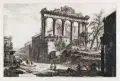 Giovanni Battista Piranesi, Veduta del Tempio detto della Concordia. A Arco di Settimo Severo