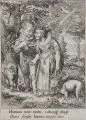 Jan Saenredam, Der Frühling, Um 1600, Kupferstich nach Hendrick Goltzius