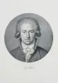 Johann Heinrich Lips, Johann Wolfgang von Goethe. Um 1791/ 1792, Kupferstich auf Bütten mit Wasserzeichen (Krone, Lilie und Monogramm LGY)
