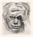 Selbstbildnis mit Hand an der Stirn by Käthe Kollwitz, 1910, Radierung auf festem, chamoisfarbenen Bütten, sold Mar 2010