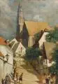 Georg Richter-Lößnitz, Umzug zum Forstfest vor St. Marien zu Kamenz, 1937, Öl auf Leinwand