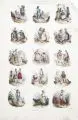 Victor Adam, Costumes Suisses, Kolorierte Lithographien, weiß gehöht