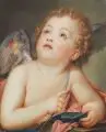 Johann Friedrich Roux, Amor, den Pfeil schleifend, Farbige Pastellkreide auf Papier