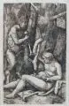 Hieronymus Hopfer, Die Satyrfamilie, Vor 1550, Radierung nach Albrecht Dürer
