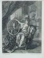 Jean-Baptiste Massé, Ludwig XIV von Frankreich, Um 1730, Kupferstich auf Bütten nach einem Gemälde von A