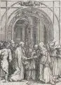 Marcantonio Raimondi, Die Vermählung Mariens, Nach 1505, Kupferstich auf Bütten nach Albrecht Dürer