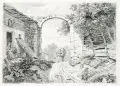 Johann Christoph Erhard, Das Mädchen mit der Graßbürde außerhalb des Torbogens, 1817, Radierung
