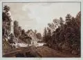 H. Kindt, Die Lochmühle, 1806, Federzeichnung in Sepia auf Bütten