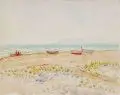 Richard Dreher, Boote am Strand. Ohne Jahr