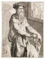 Nicolo Della Casa, Selbstbildnis des Baccio Bandinelli, Um 1545, Kupferstich nach Bandinelli