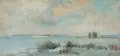 Bernhard Mühlig, Winterlandschaft. Spätes 19. Jh, Öl auf Malpappe