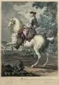 Johann Elias Ridinger, Der Galop gerad aus lincks, Altkolorierter Kupferstich