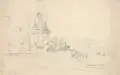 Paul Aust, Christuskirche in Strehlen, Um 1910, Bleistiftzeichnung