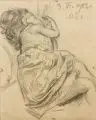 Max Seliger, Drei Kinderdarstellungen, Um 1902, Kohlezeichnungen und eine Farbstiftzeichnung
