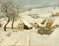 Kleines Dorf im Winter by Friedrich Wilhelm Graf Bülow von Dennewitz, Um 1910, Öl auf Leinwand, auf Malpappe aufgezogen sowie zusätzlich auf Keilrahmen montiert, sold Mar 2009