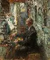 Hugo Mieth, Der Organist. Frühes 20. Jh, Öl auf Hartfaser