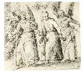 Hermann Weyer, (zugeschr.), Christus und die Kindlein, Um 1615, Federzeichnung in Tusche, laviert