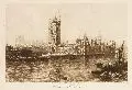 Lucien Gautier, Houses of Parliament, Radierung auf China, auf Bütten aufgewalzt
