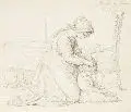 Julius Hübner d.Ä., Hanne und Martin, 1849, Bleistiftzeichnung auf festem Karton