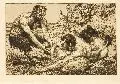 Max Pietschmann, Zwei Satyrn kämpfen um den Weinschlauch, 1897, Radierung