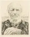 Georg Jahn, Fränkischer Bauer, 1940, Kohlezeichnung auf Bütten mit Wasserzeichen