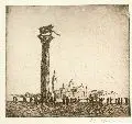 Ingwer Paulsen, Ansicht von Venedig mit dem Markusplatz, Um 1912, Radierung auf festem Papier