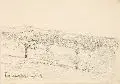 Krieschendorf by Eduard Emil August Leonhardi, Bleistiftzeichnungen auf chamoisfarbenem Papier. "Krieschendorf" und "Schönfeld" u.li. in Blei betitelt und datiert. "Za, sold Mar 2009