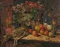 Arthur Fedor Förster, Stilleben mit Fasan, Wein und Äpfeln, 1927, Öl auf Leinwand