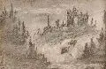 Johan Christian Clausen Dahl, Burgruine im Wald im Mondschein