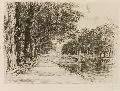 Peter von Halm, Konvolut von sieben Landschaften und Stadtansichten, Um 1900, Radierungen