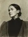 Theodor Kandale, Portrait einer jungen Frau. 2. H. 19. Jh, Kohlezeichnung, weiß gehöht, auf Bütten mit Wasserzeichen