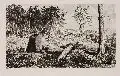 Max Klinger, Simplicissimus in der Wald-Einöde, 1881, Aquatintaradierung