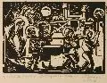 Peter August Böckstiegel, Kinderbegräbnis in Südrußland, 1918, Holzschnitt auf kräftigem Velin